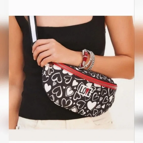 Brighton NWT Endless Love Hearts Nylon Fanny Pack/Belt Bag - Picture 2 of 15